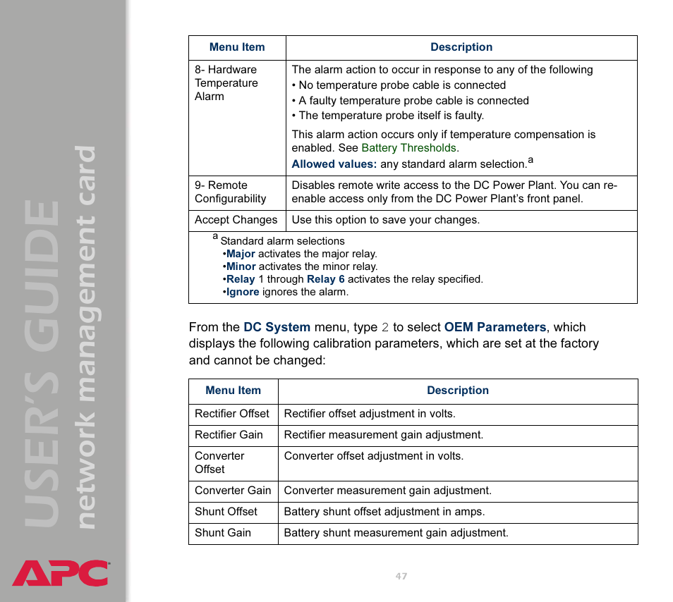 User’s guide, Network management card | APC Network Management Card AP9617 User Manual | Page 49 / 104