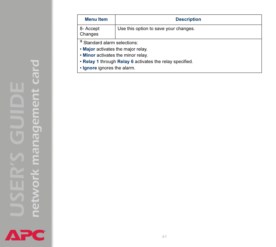 User’s guide, Network management card | APC Network Management Card AP9617 User Manual | Page 63 / 104