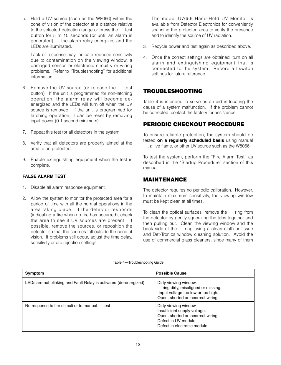 Det-Tronics U7602E Unitized UV Flame Detector/Controller User Manual | Page 12 / 20