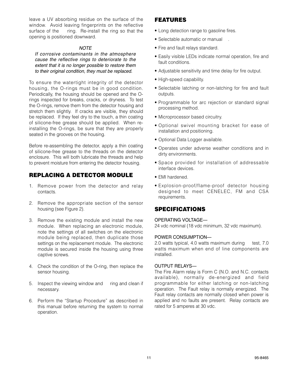 Det-Tronics U7602E Unitized UV Flame Detector/Controller User Manual | Page 13 / 20
