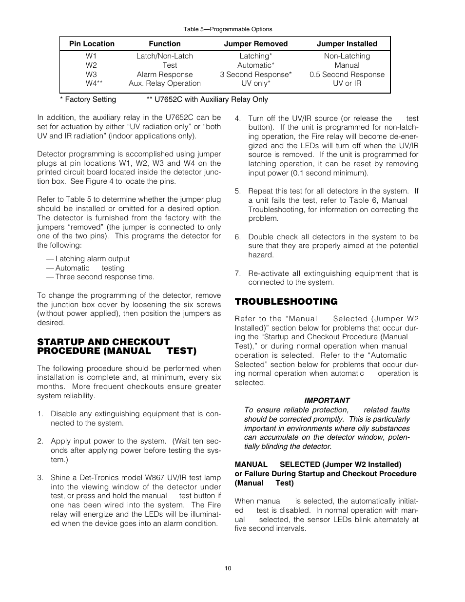 Det-Tronics U7652B, C Unitized UV/IR Flame Detector User Manual | Page 12 / 22