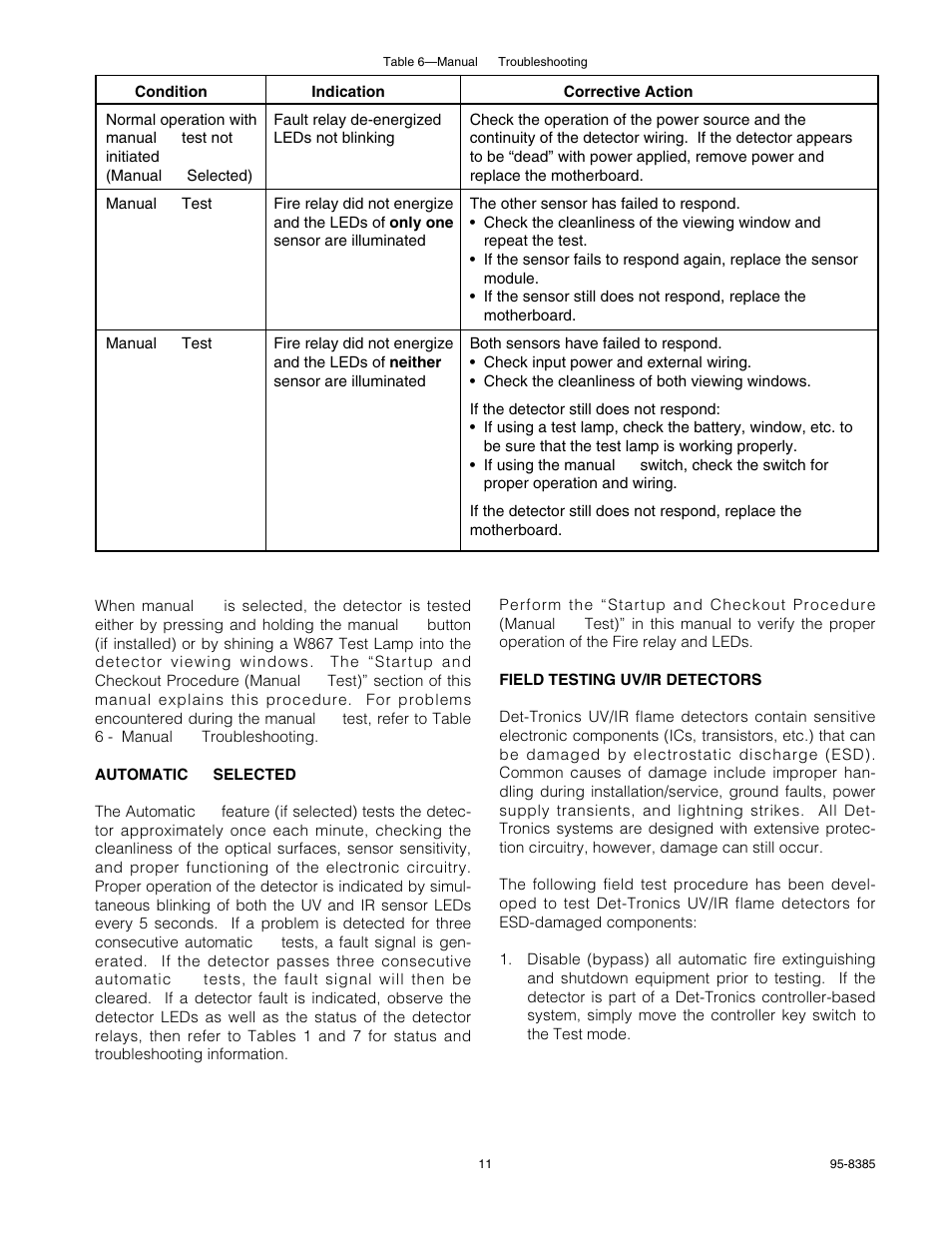 Det-Tronics U7652B, C Unitized UV/IR Flame Detector User Manual | Page 13 / 22