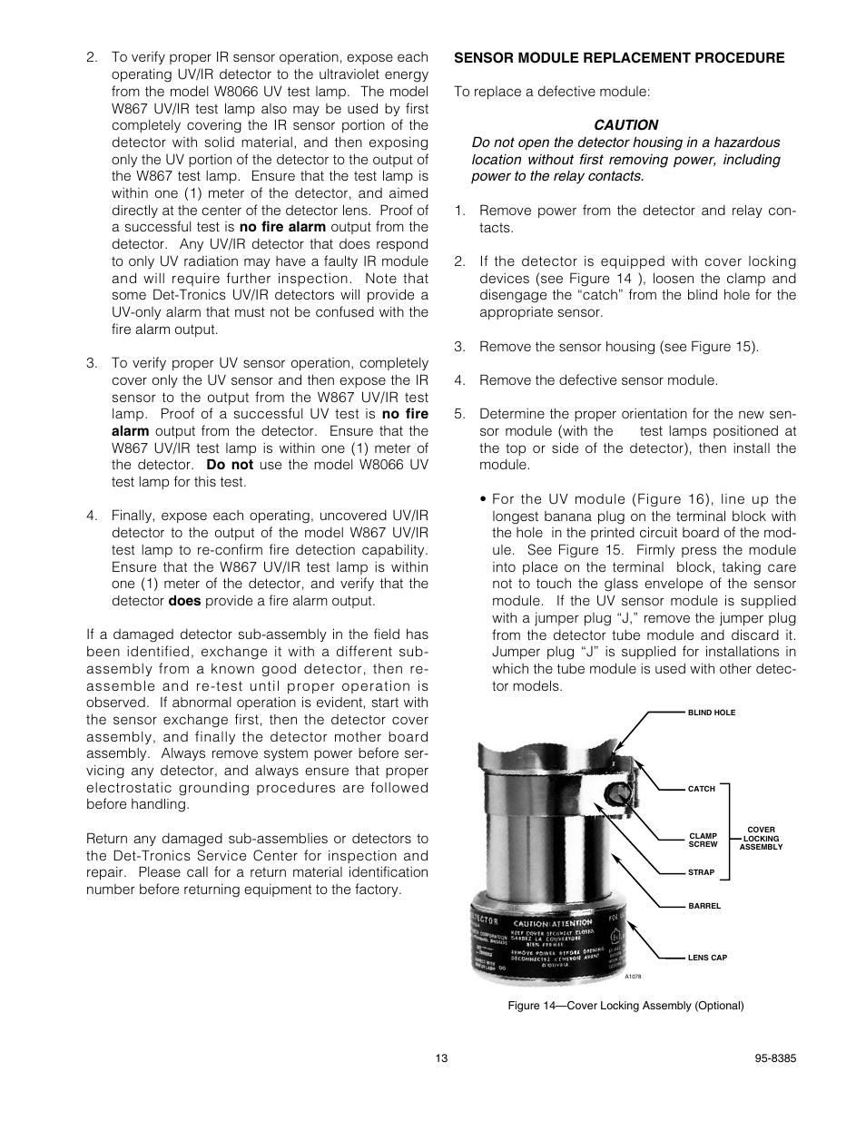 Det-Tronics U7652B, C Unitized UV/IR Flame Detector User Manual | Page 15 / 22