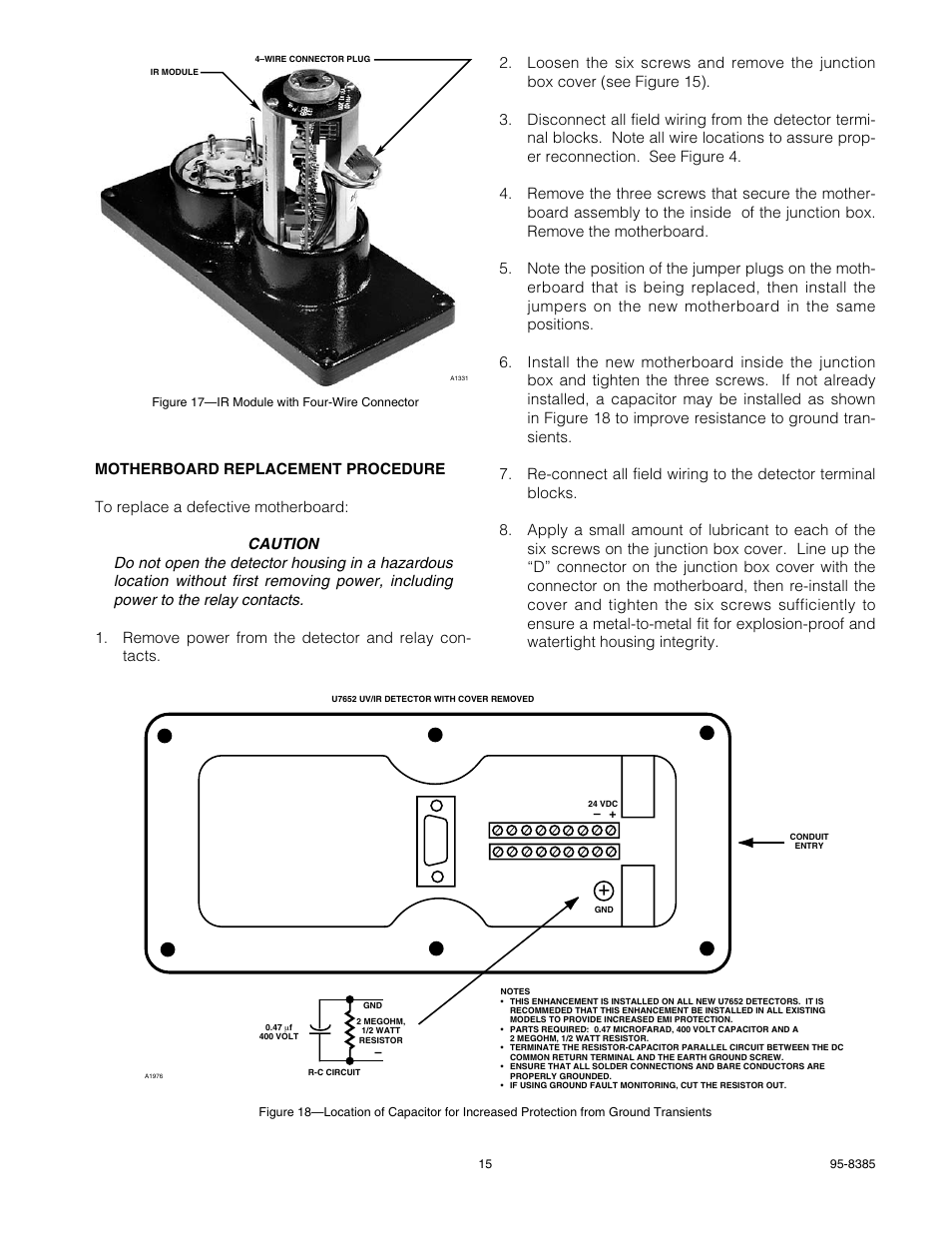 Det-Tronics U7652B, C Unitized UV/IR Flame Detector User Manual | Page 17 / 22