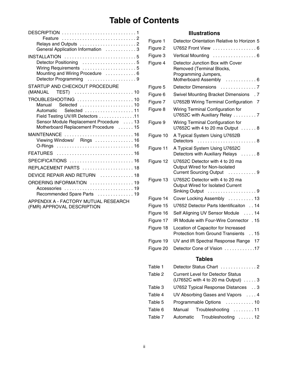 Det-Tronics U7652B, C Unitized UV/IR Flame Detector User Manual | Page 2 / 22