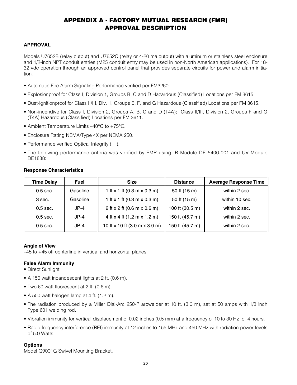 Det-Tronics U7652B, C Unitized UV/IR Flame Detector User Manual | Page 22 / 22