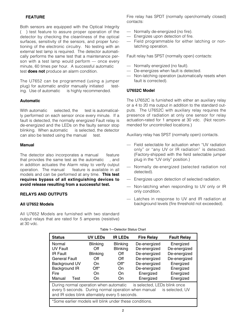 Det-Tronics U7652B, C Unitized UV/IR Flame Detector User Manual | Page 4 / 22