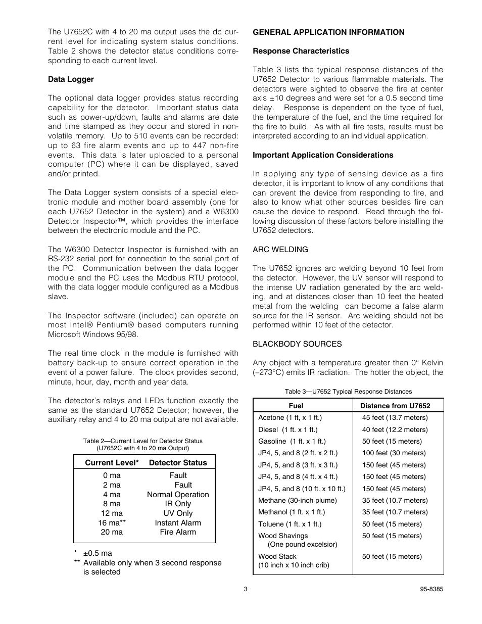 Det-Tronics U7652B, C Unitized UV/IR Flame Detector User Manual | Page 5 / 22