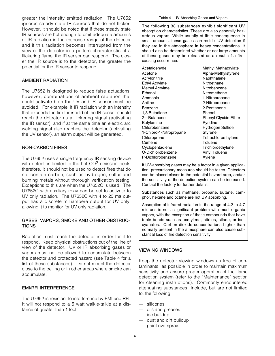 Det-Tronics U7652B, C Unitized UV/IR Flame Detector User Manual | Page 6 / 22