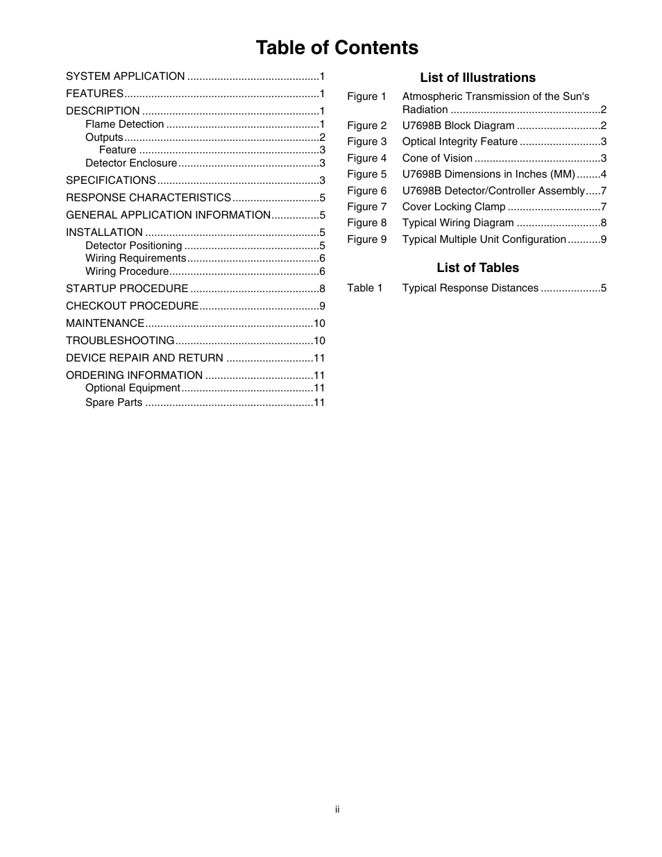 Det-Tronics U7698A, B, C, E Unitized Frequency IR Detector/Controller User Manual | Page 2 / 14