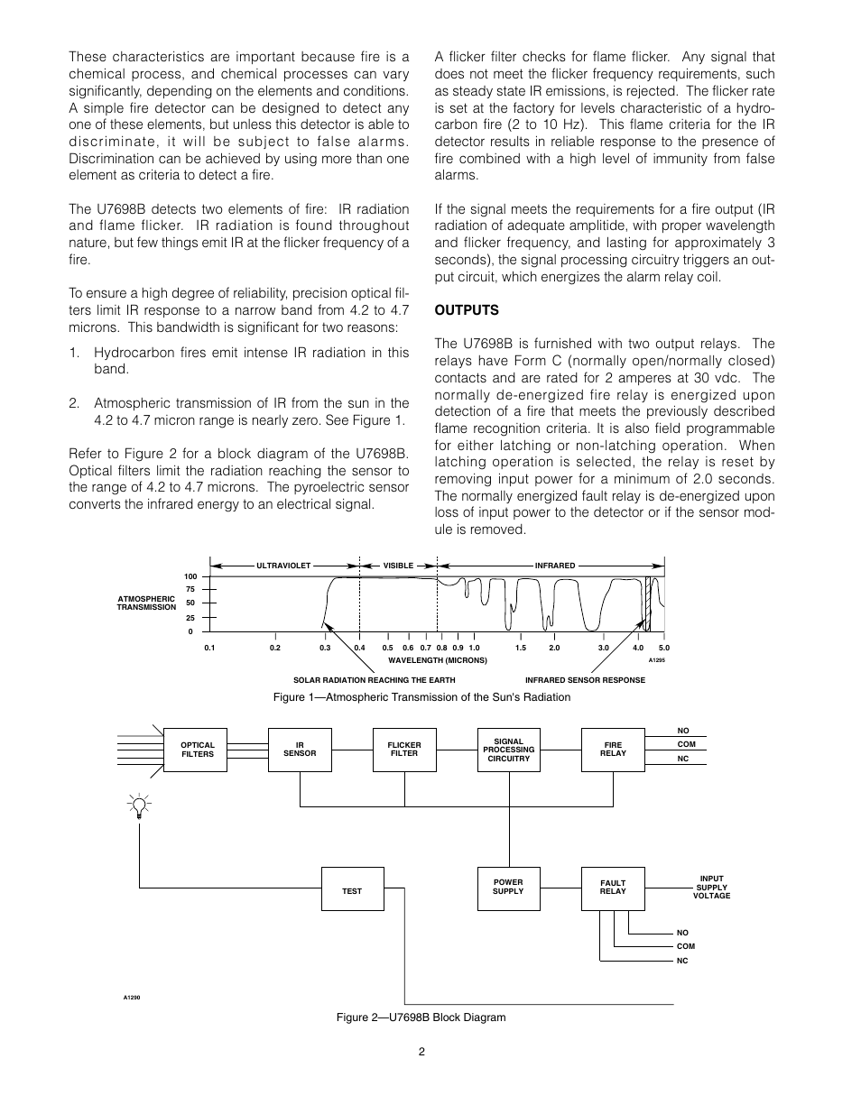 Det-Tronics U7698A, B, C, E Unitized Frequency IR Detector/Controller User Manual | Page 4 / 14