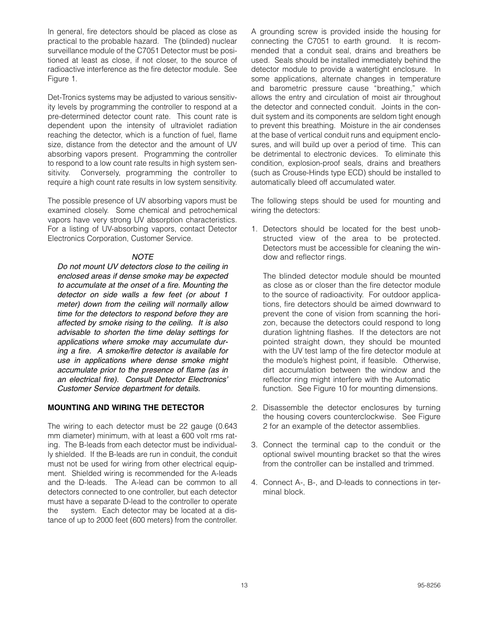 Det-Tronics C7051B, C UV Flame Detector User Manual | Page 15 / 27