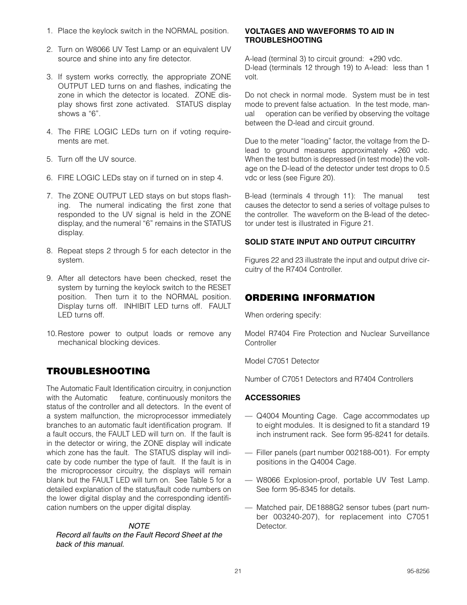 Det-Tronics C7051B, C UV Flame Detector User Manual | Page 23 / 27