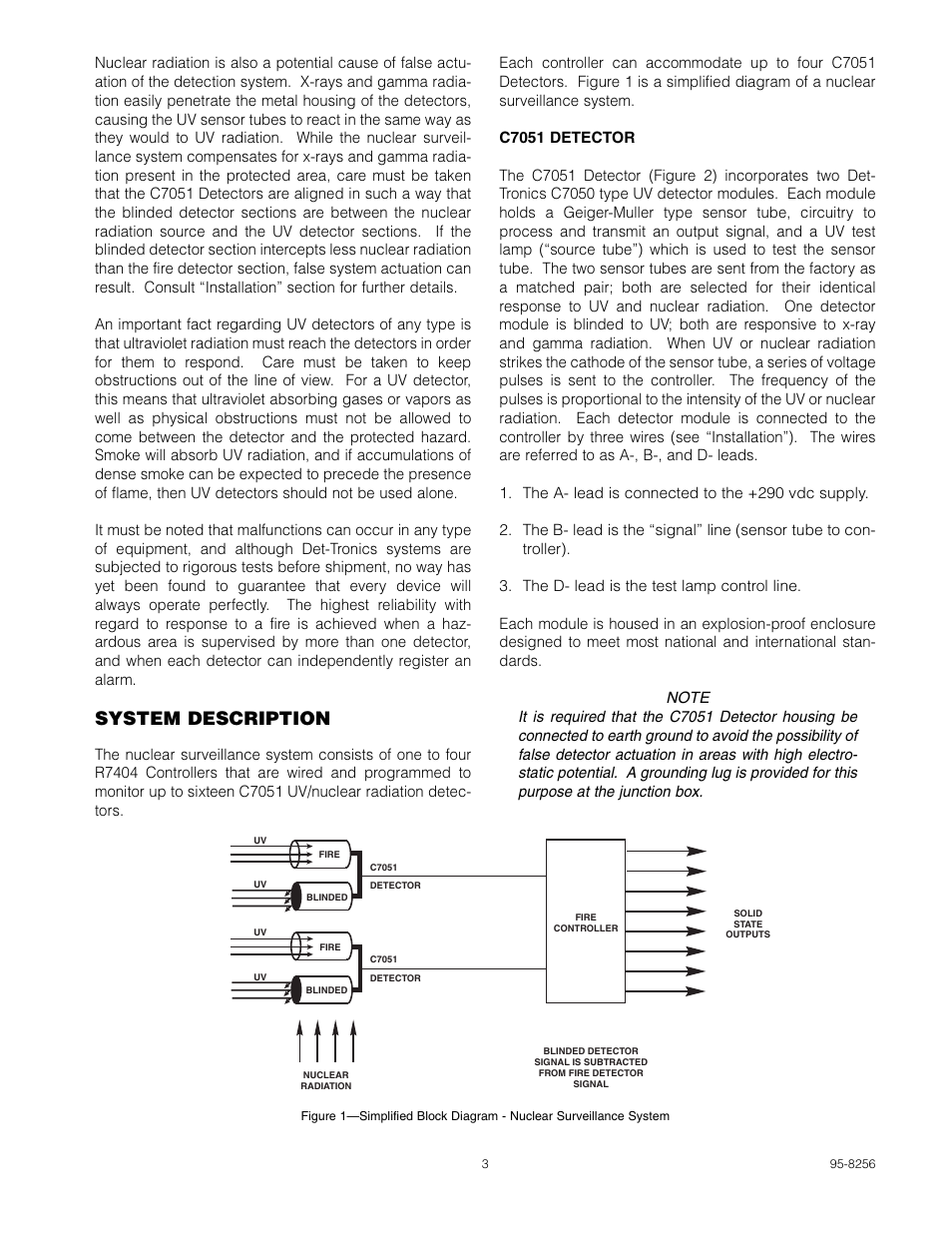 System description | Det-Tronics C7051B, C UV Flame Detector User Manual | Page 5 / 27