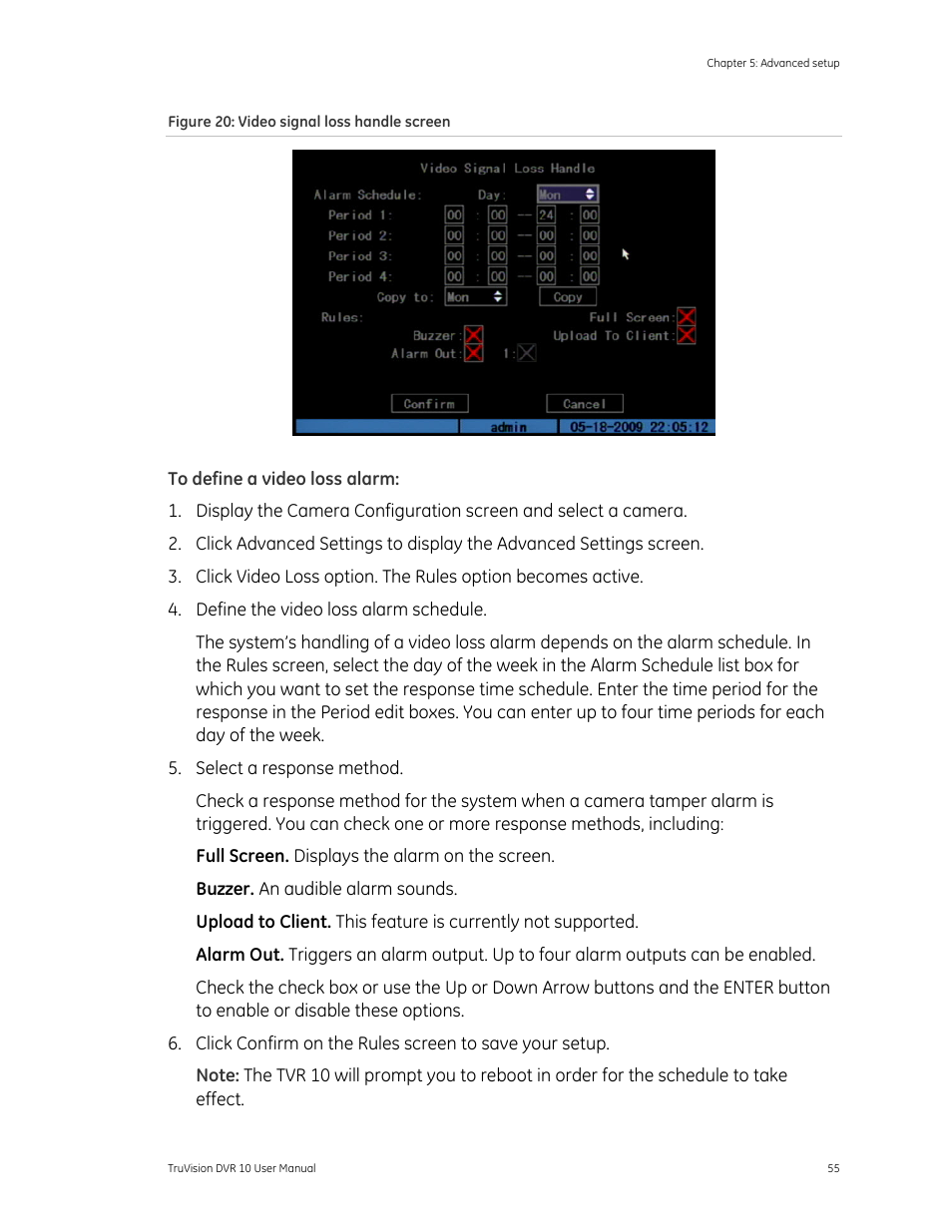 Det-Tronics 000499-140 DVR, 4 Camera, 250GB (GE Security) User Manual | Page 59 / 112