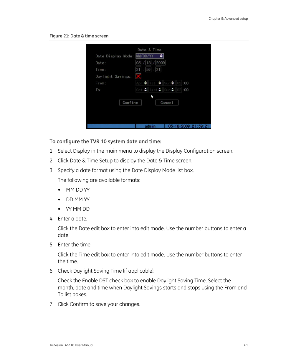 Det-Tronics 000499-140 DVR, 4 Camera, 250GB (GE Security) User Manual | Page 65 / 112