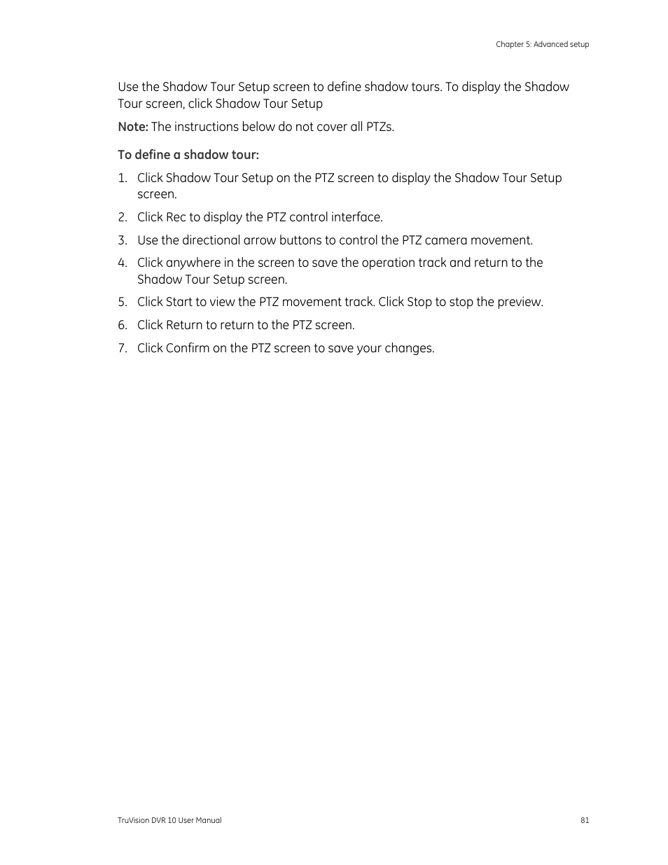 Det-Tronics 000499-140 DVR, 4 Camera, 250GB (GE Security) User Manual | Page 85 / 112