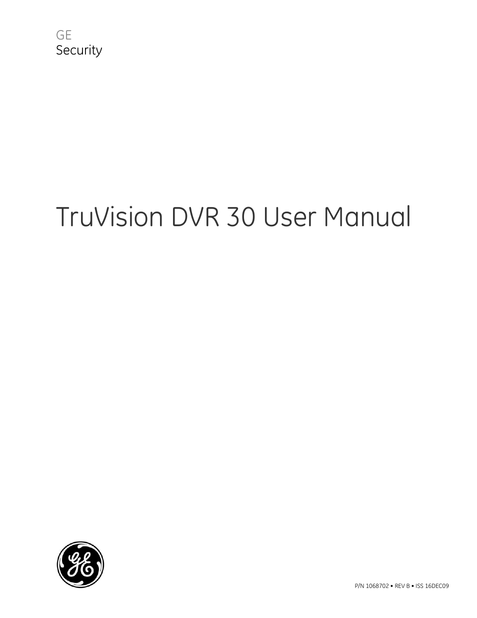 Det-Tronics 000499-142 DVR, 16 Camera, 500GB (GE Security) User Manual | 92 pages