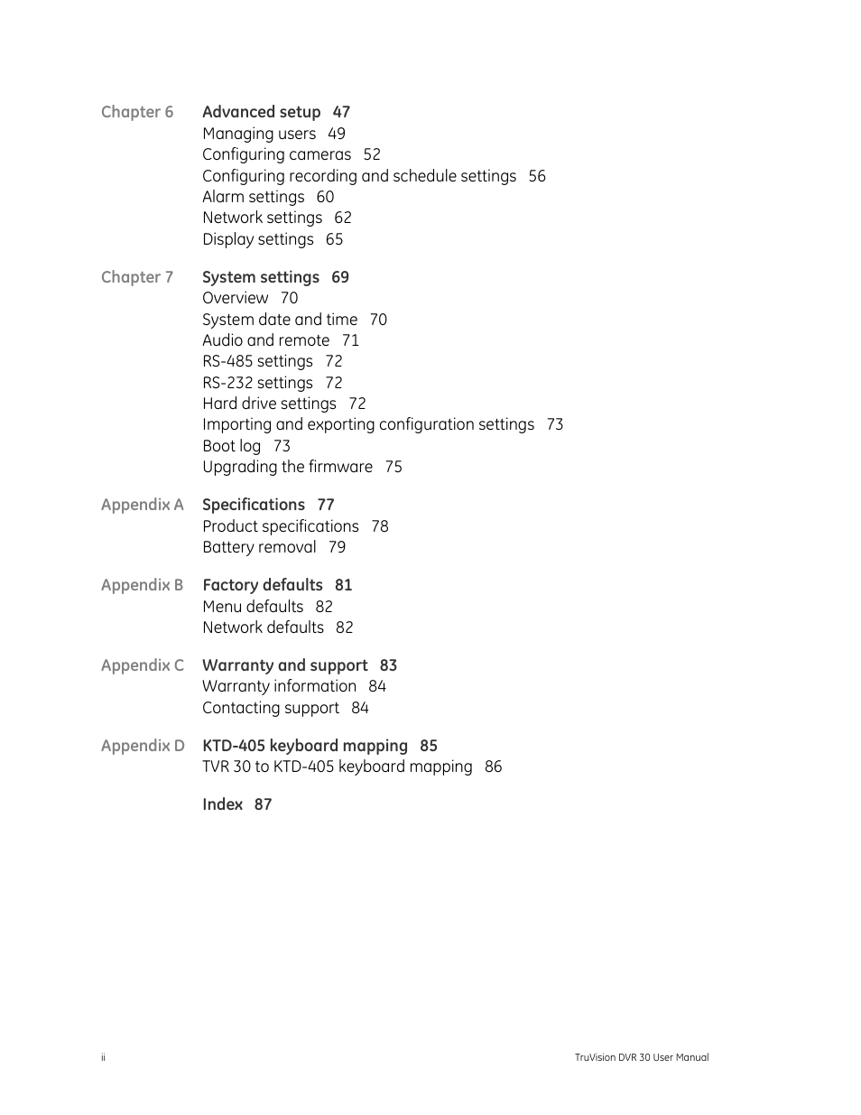 Det-Tronics 000499-142 DVR, 16 Camera, 500GB (GE Security) User Manual | Page 4 / 92