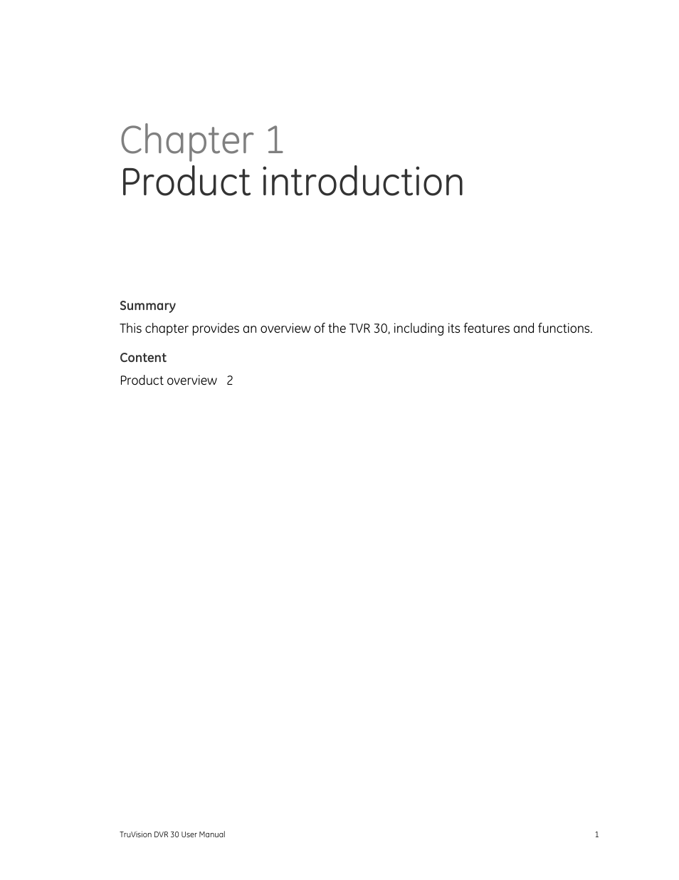 Chapter 1 product introduction | Det-Tronics 000499-142 DVR, 16 Camera, 500GB (GE Security) User Manual | Page 5 / 92