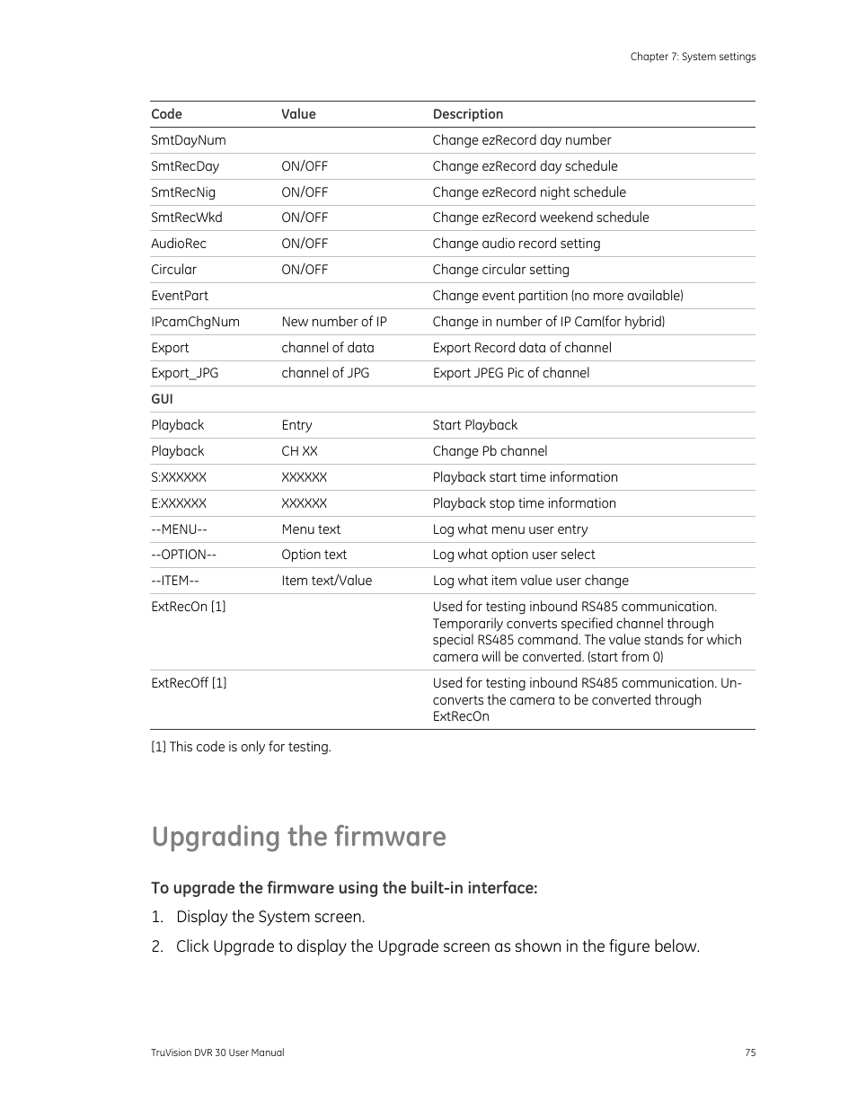 Upgrading the firmware | Det-Tronics 000499-142 DVR, 16 Camera, 500GB (GE Security) User Manual | Page 79 / 92