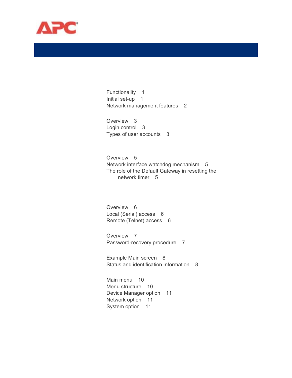 APC Network Management Card none User Manual | Page 3 / 77