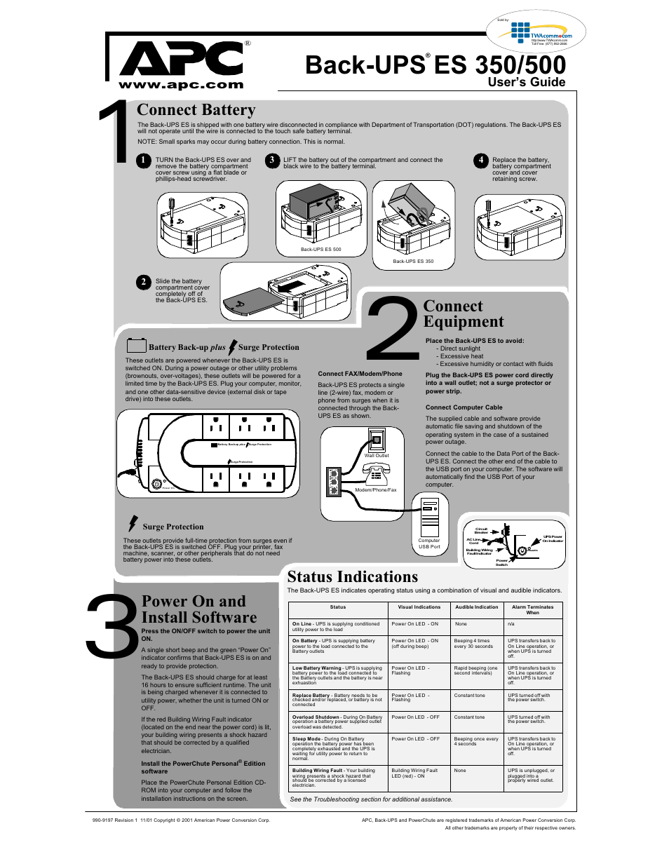 APC ES 500 User Manual | 2 pages