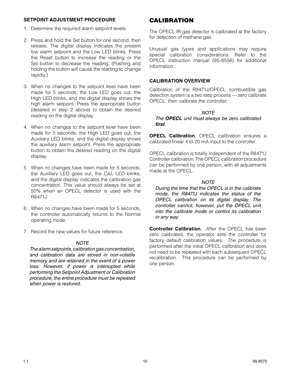 Det-Tronics R8471J Single Channel Gas Controller, OPECL User Manual | Page 12 / 21