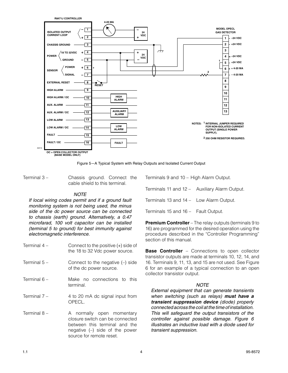 Det-Tronics R8471J Single Channel Gas Controller, OPECL User Manual | Page 6 / 21