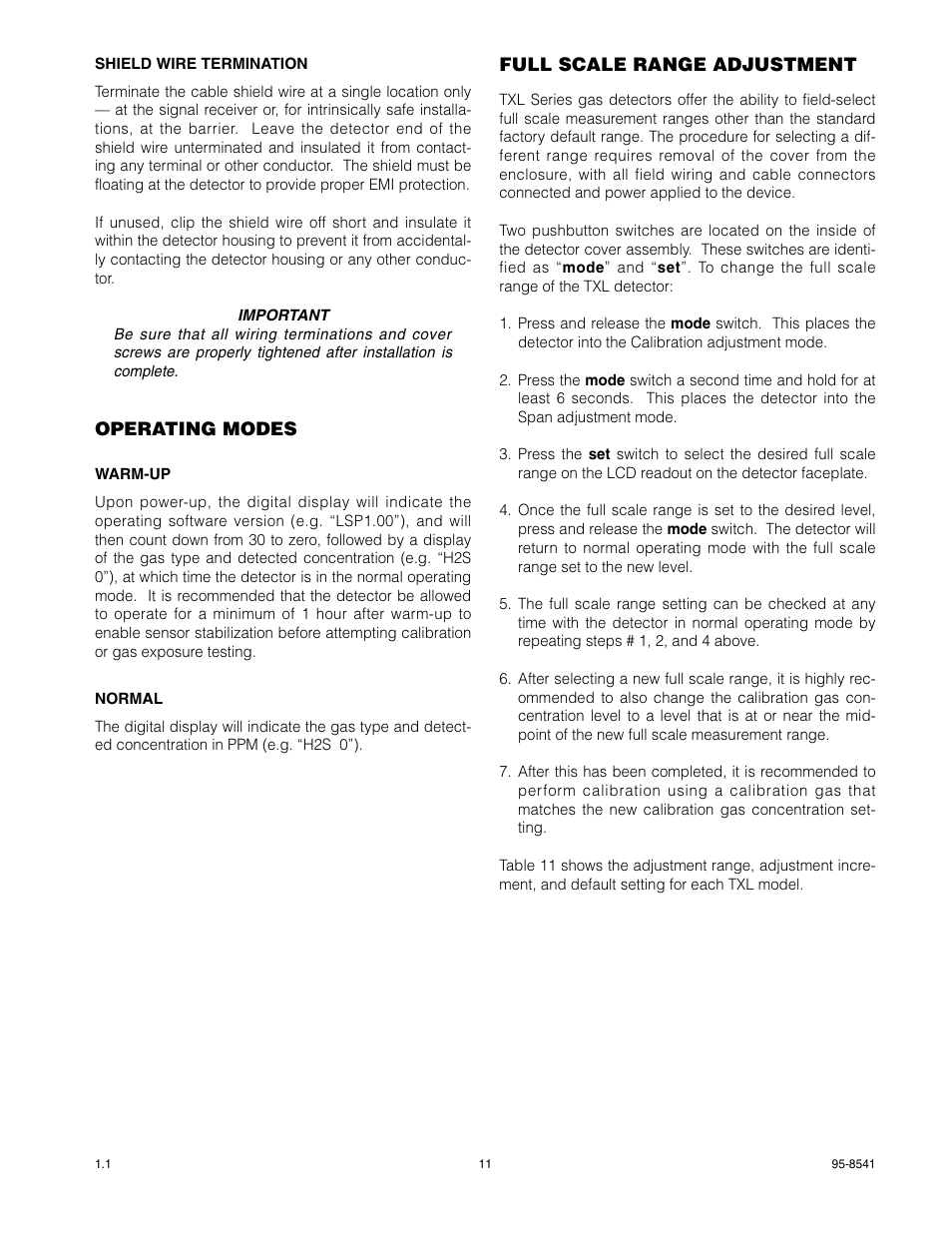 Det-Tronics TXL Series Gas Transmitter User Manual | Page 13 / 18