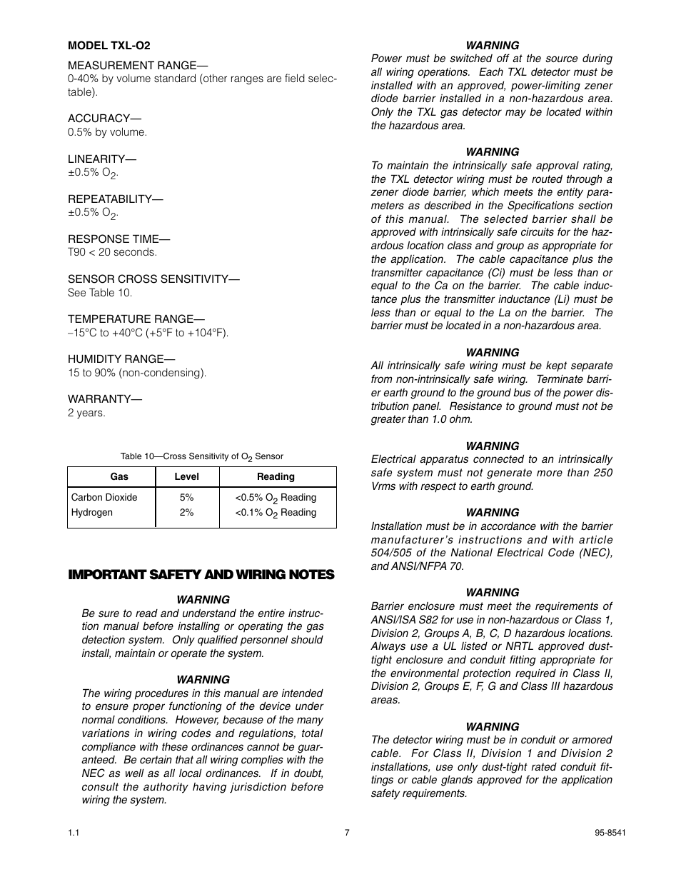 Det-Tronics TXL Series Gas Transmitter User Manual | Page 9 / 18