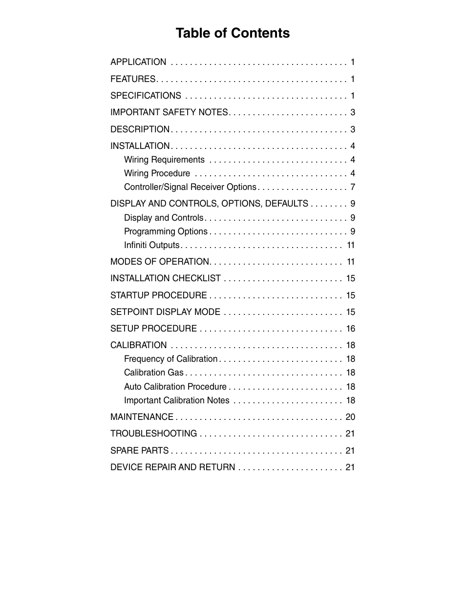 Det-Tronics MOS H2S Gas Sensor User Manual | Page 2 / 25