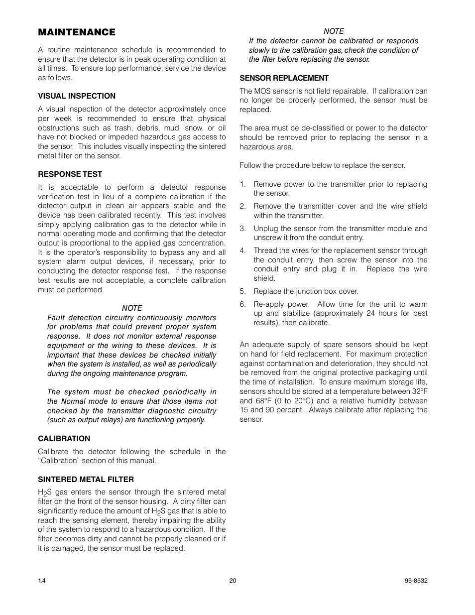 Det-Tronics MOS H2S Gas Sensor User Manual | Page 22 / 25
