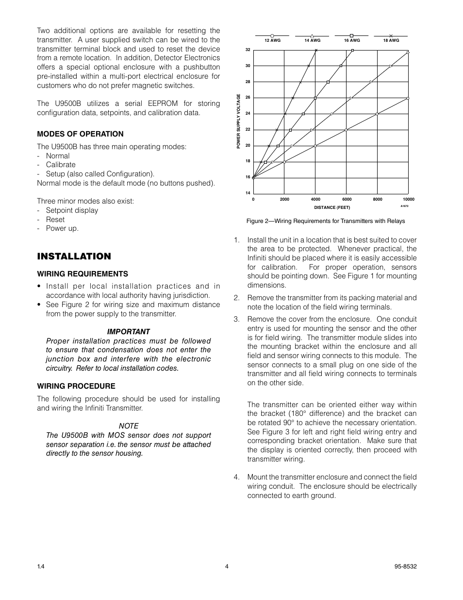 Installation | Det-Tronics MOS H2S Gas Sensor User Manual | Page 6 / 25