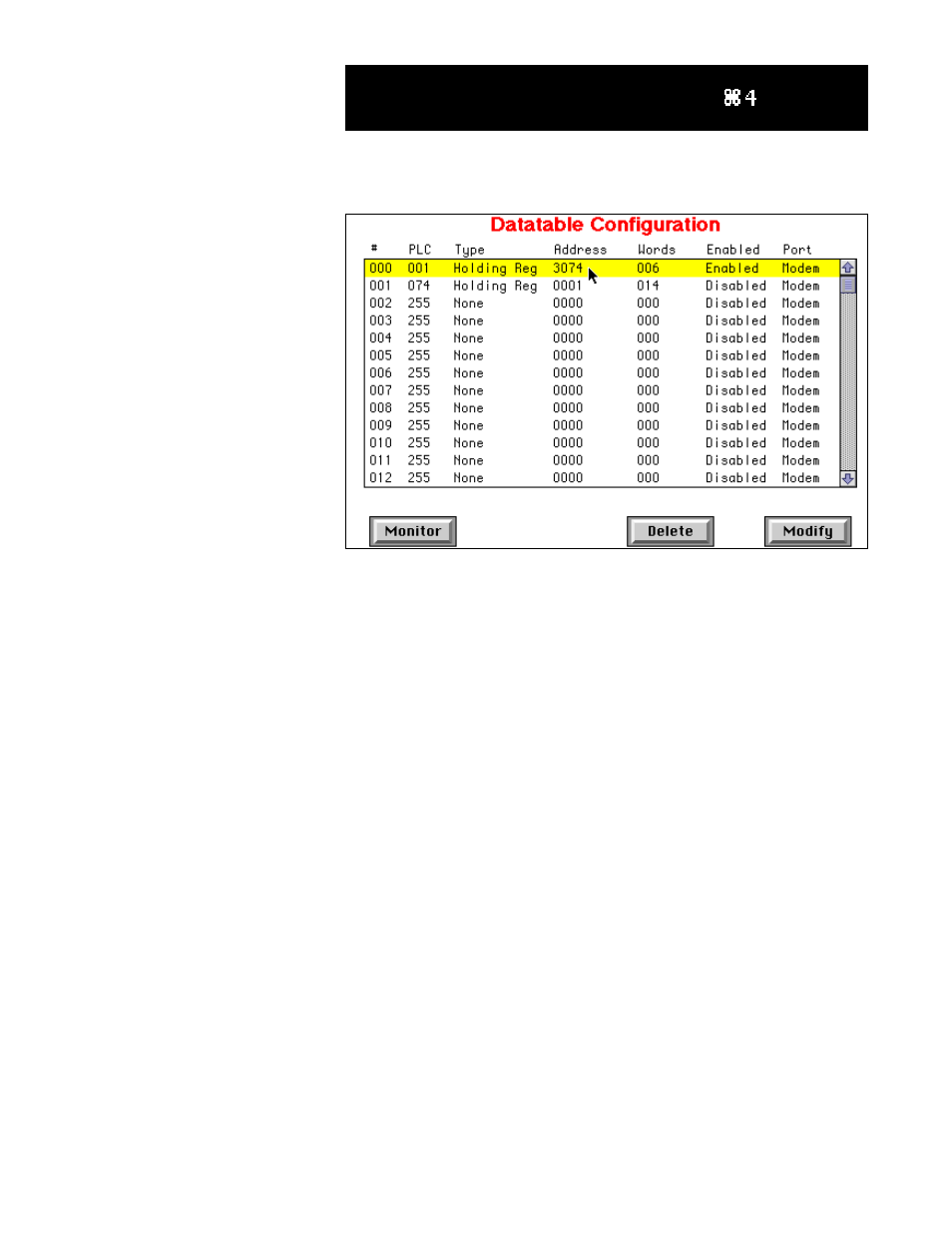 Datatable configuration screen | Det-Tronics Mac - w/Supercard User Manual | Page 33 / 76