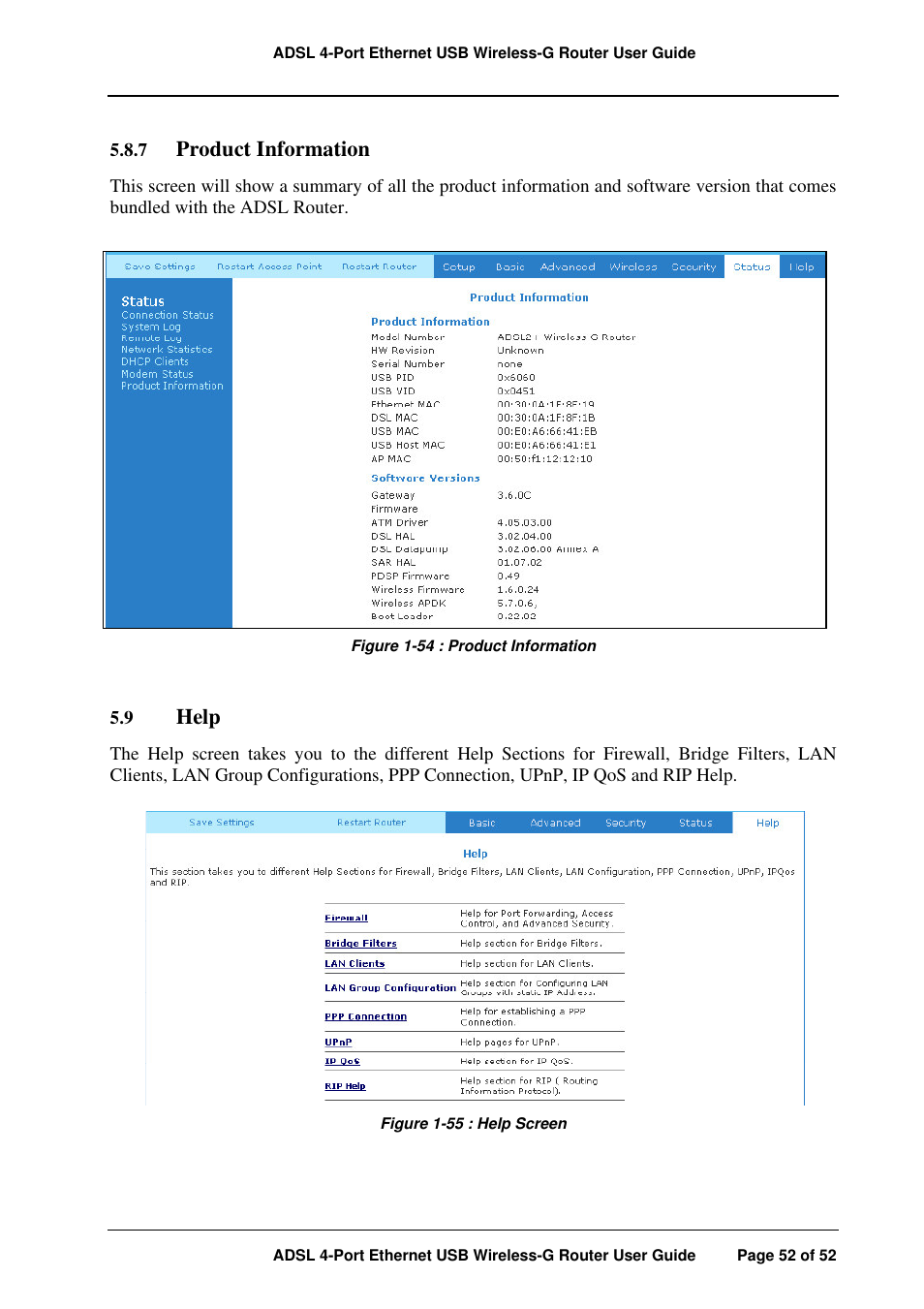 Product information, Help | APC ADSL 4-Port User Manual | Page 52 / 52
