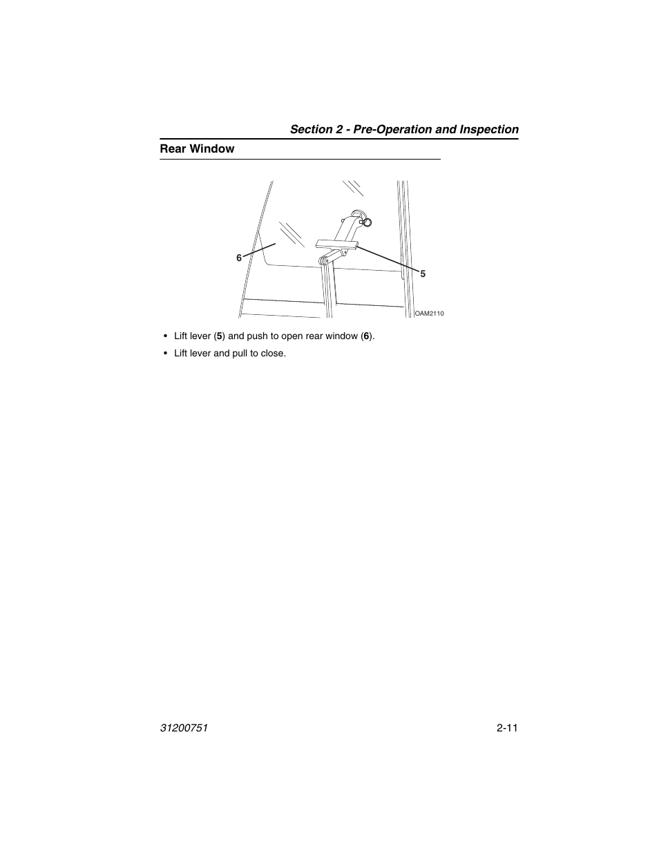 Rear window, Rear window -11 | Deutz-Fahr Agrovector 25.5 User Manual | Page 35 / 144