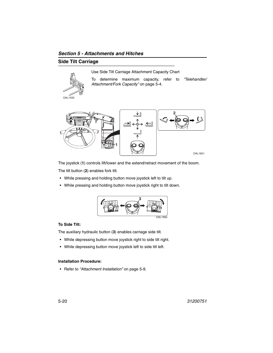 Side tilt carriage, Side tilt carriage -20 | Deutz-Fahr Agrovector 25.5 User Manual | Page 92 / 144