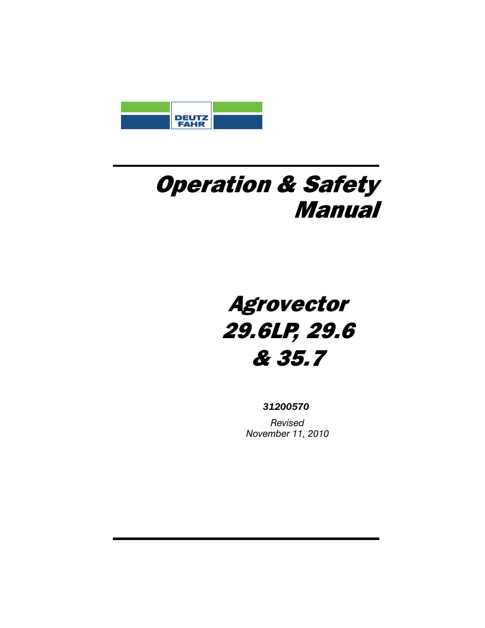 Deutz-Fahr Agrovector 35.7 User Manual | 158 pages