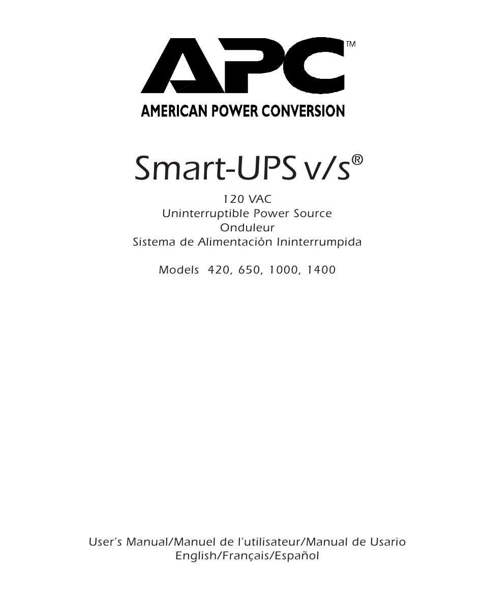 APC 650 User Manual | 66 pages