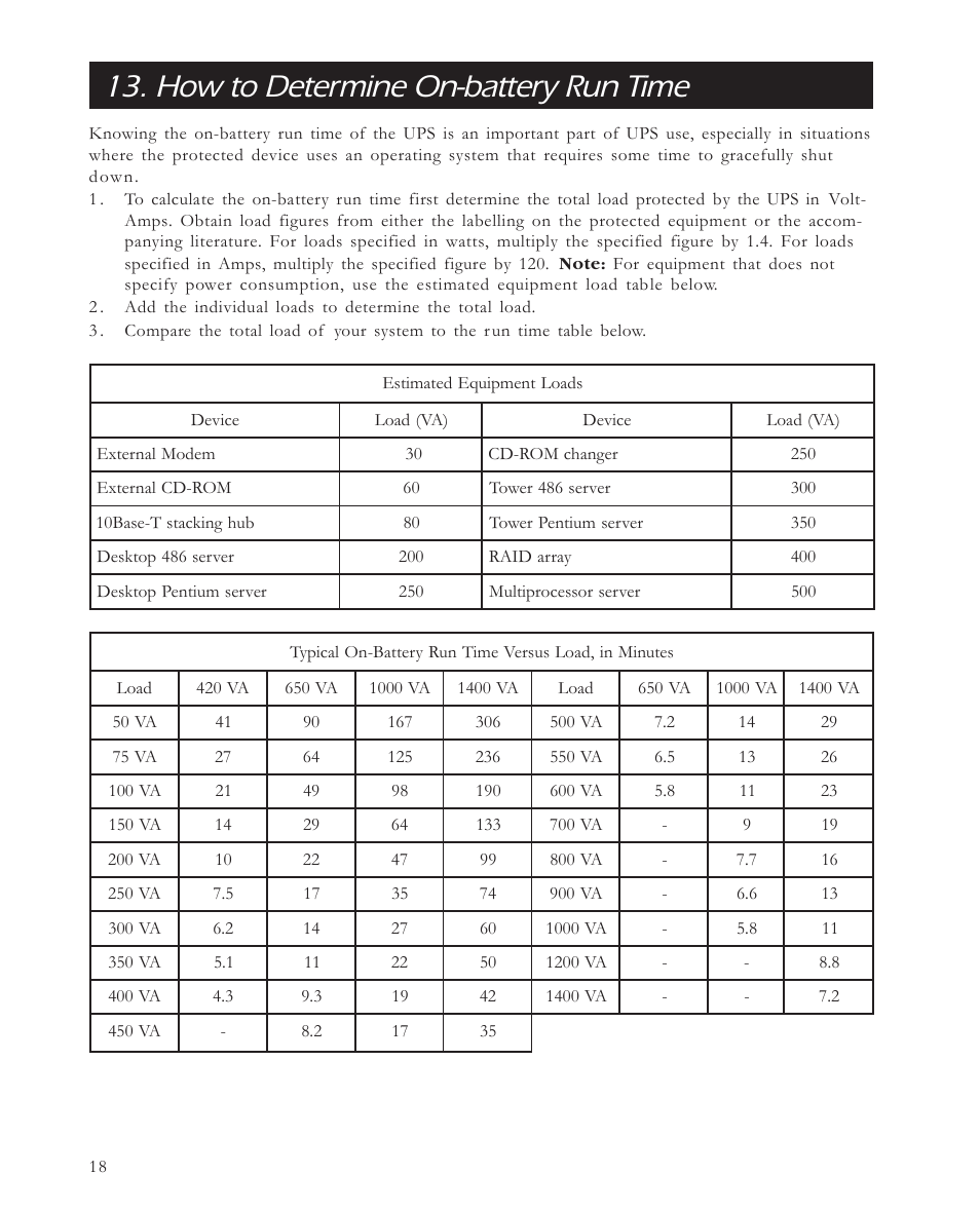 How to determine on-battery run time | APC 650 User Manual | Page 22 / 66