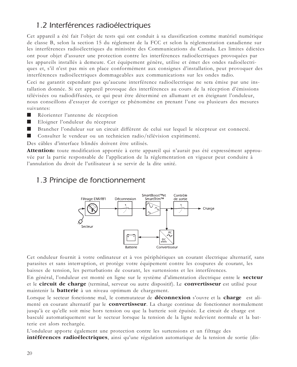 2 interférences radioélectriques, 3 principe de fonctionnement | APC 650 User Manual | Page 24 / 66