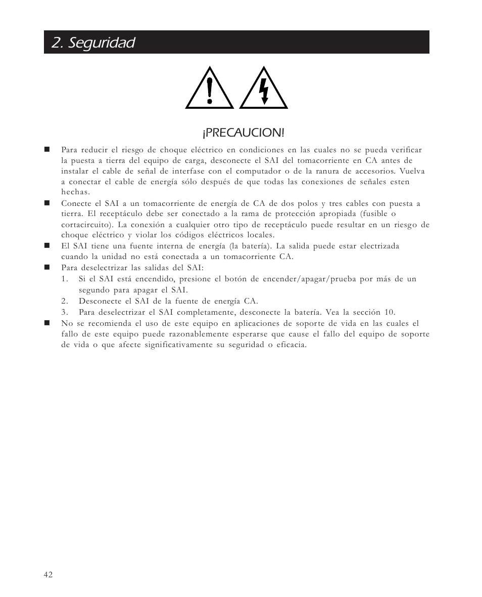 Seguridad, Precaucion | APC 650 User Manual | Page 46 / 66