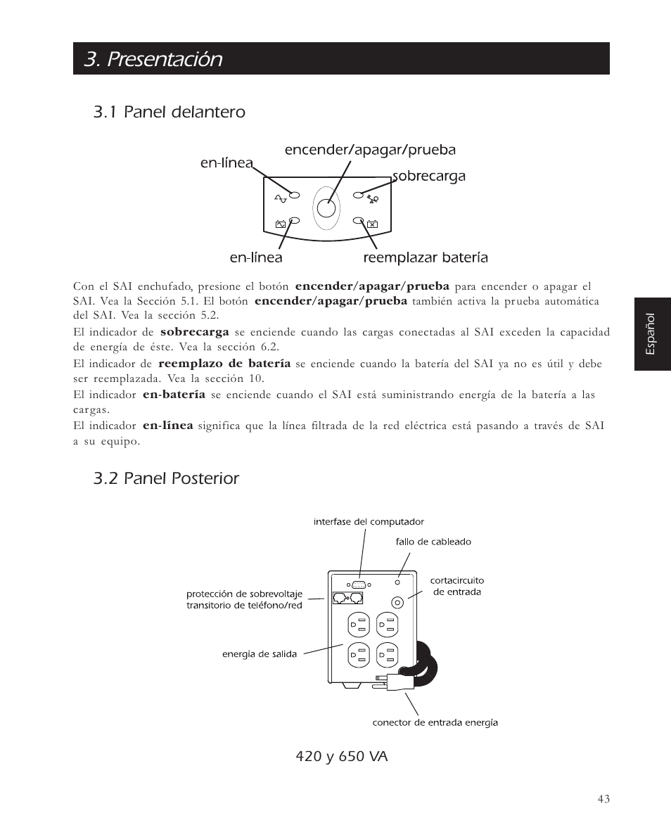 Presentación | APC 650 User Manual | Page 47 / 66