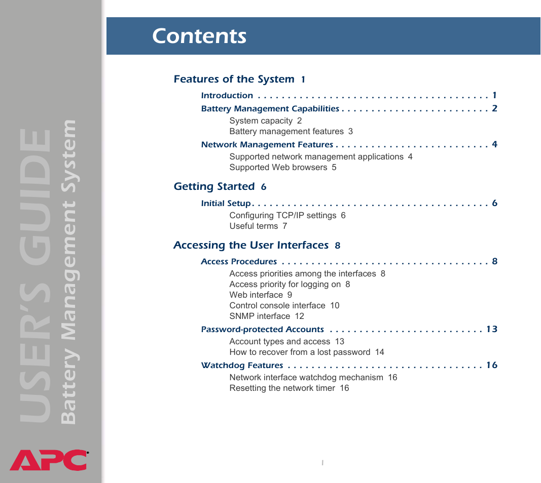 APC Battery Management System User Manual | 194 pages