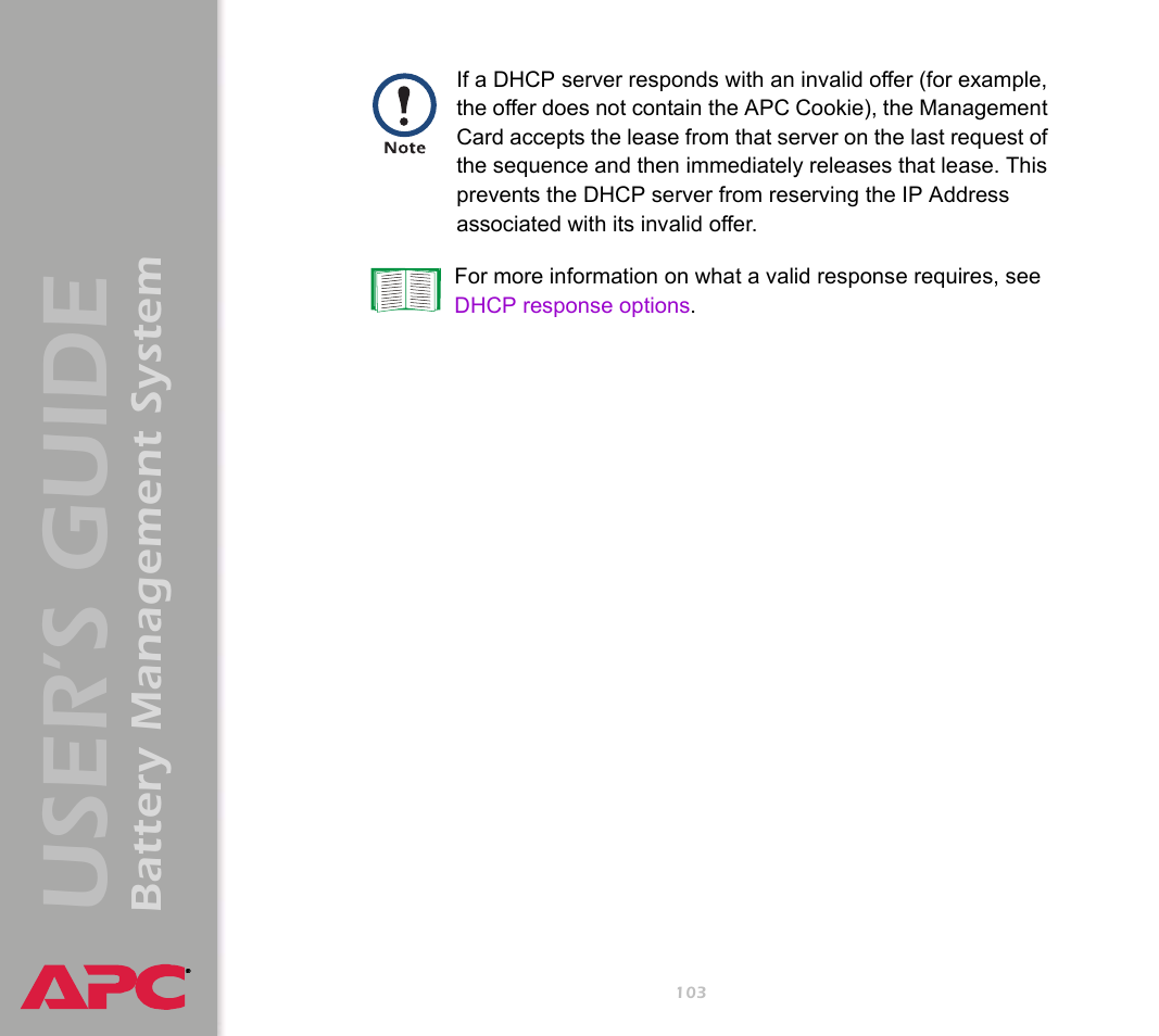 User’s guide, Battery management system | APC Battery Management System User Manual | Page 110 / 194