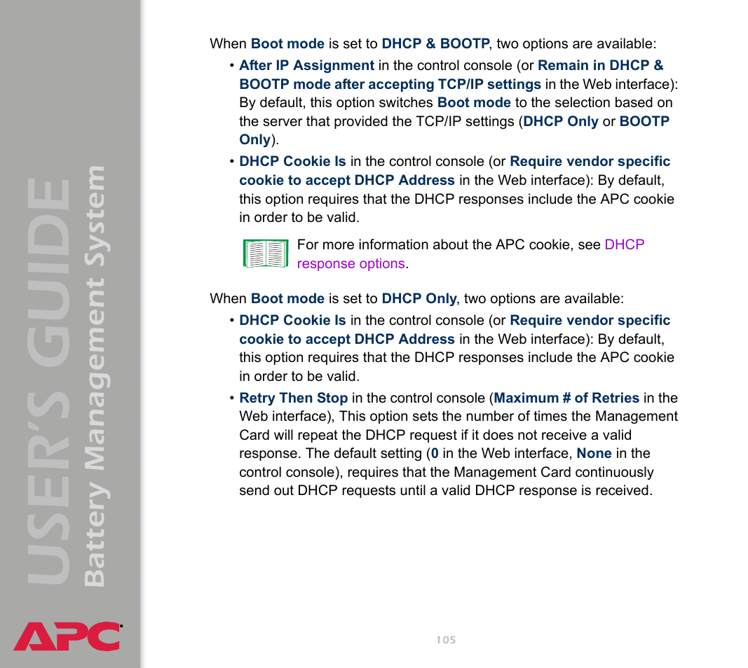 User’s guide, Battery management system | APC Battery Management System User Manual | Page 112 / 194