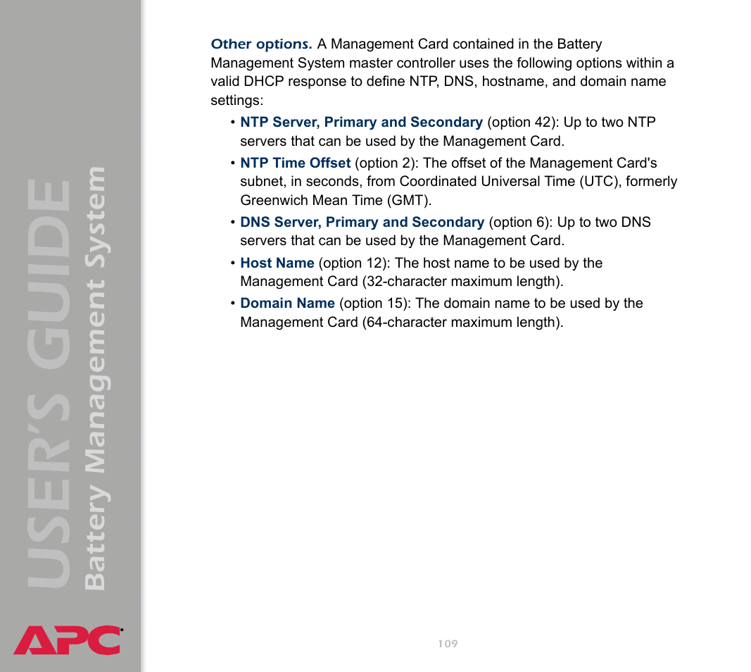 User’s guide, Battery management system | APC Battery Management System User Manual | Page 116 / 194