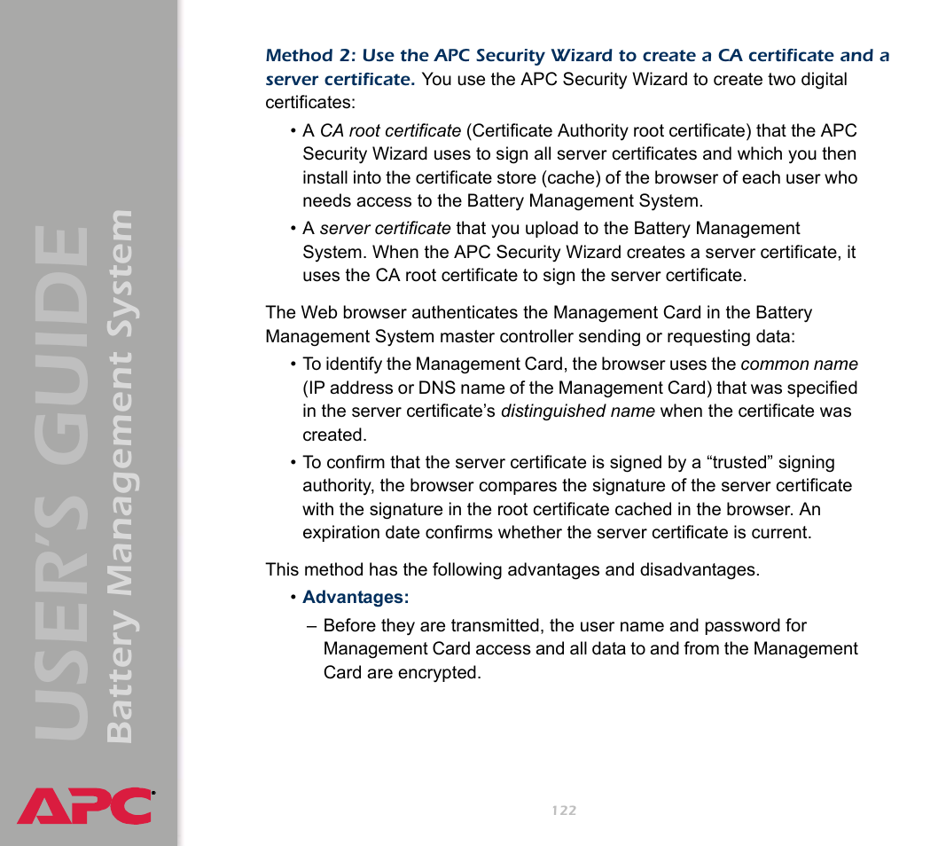 User’s guide, Battery management system | APC Battery Management System User Manual | Page 129 / 194