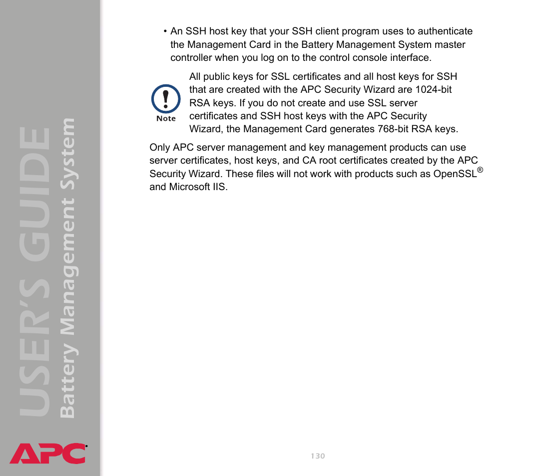 User’s guide, Battery management system | APC Battery Management System User Manual | Page 137 / 194